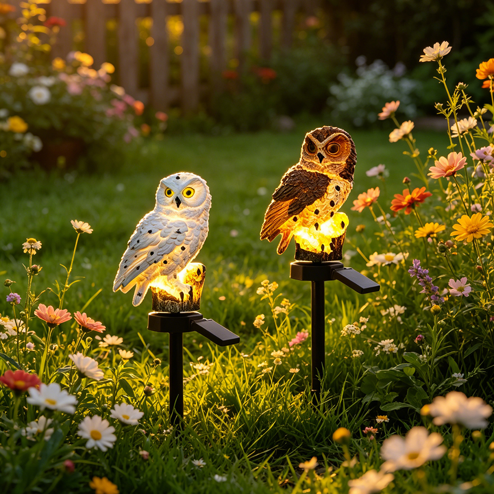 Smart Garden Lamp - Owl Solar Light, Resin Owl Ground