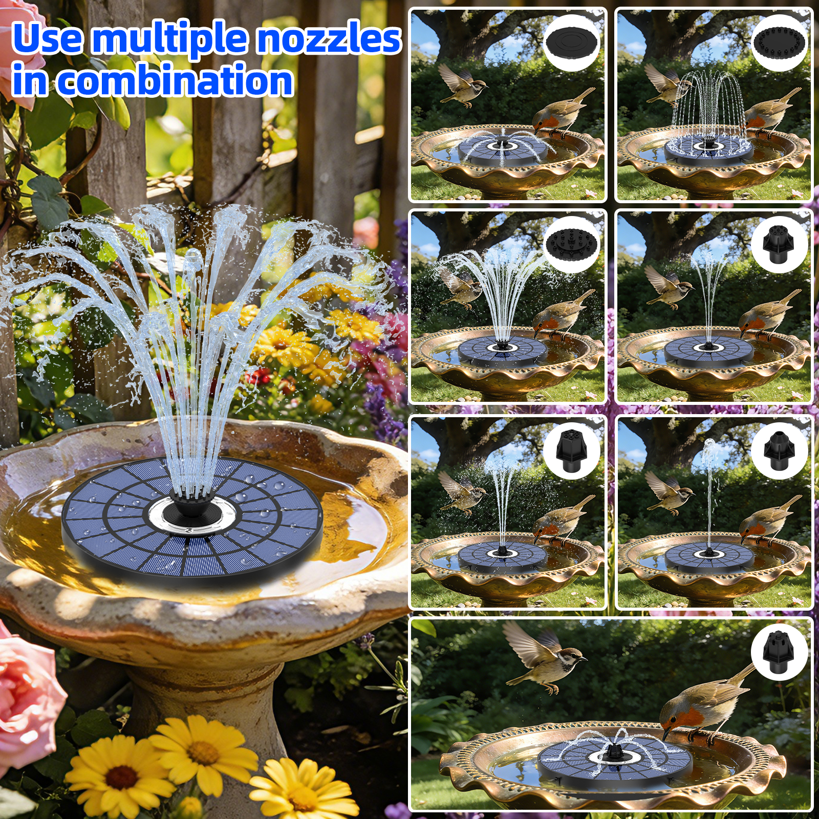 5.5W Solar Water Fountain 1500 - Smart Garden Lamp avaliação e preço