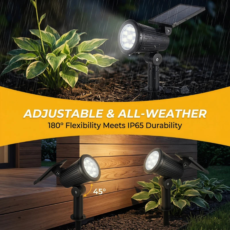 2PCS Solar Powered LED Spotlig - Smart Garden Lamp avaliação e preço
