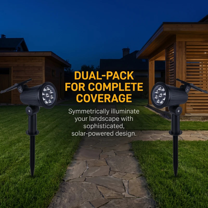 2PCS Solar Powered LED Spotlig - Smart Garden Lamp avaliação e preço
