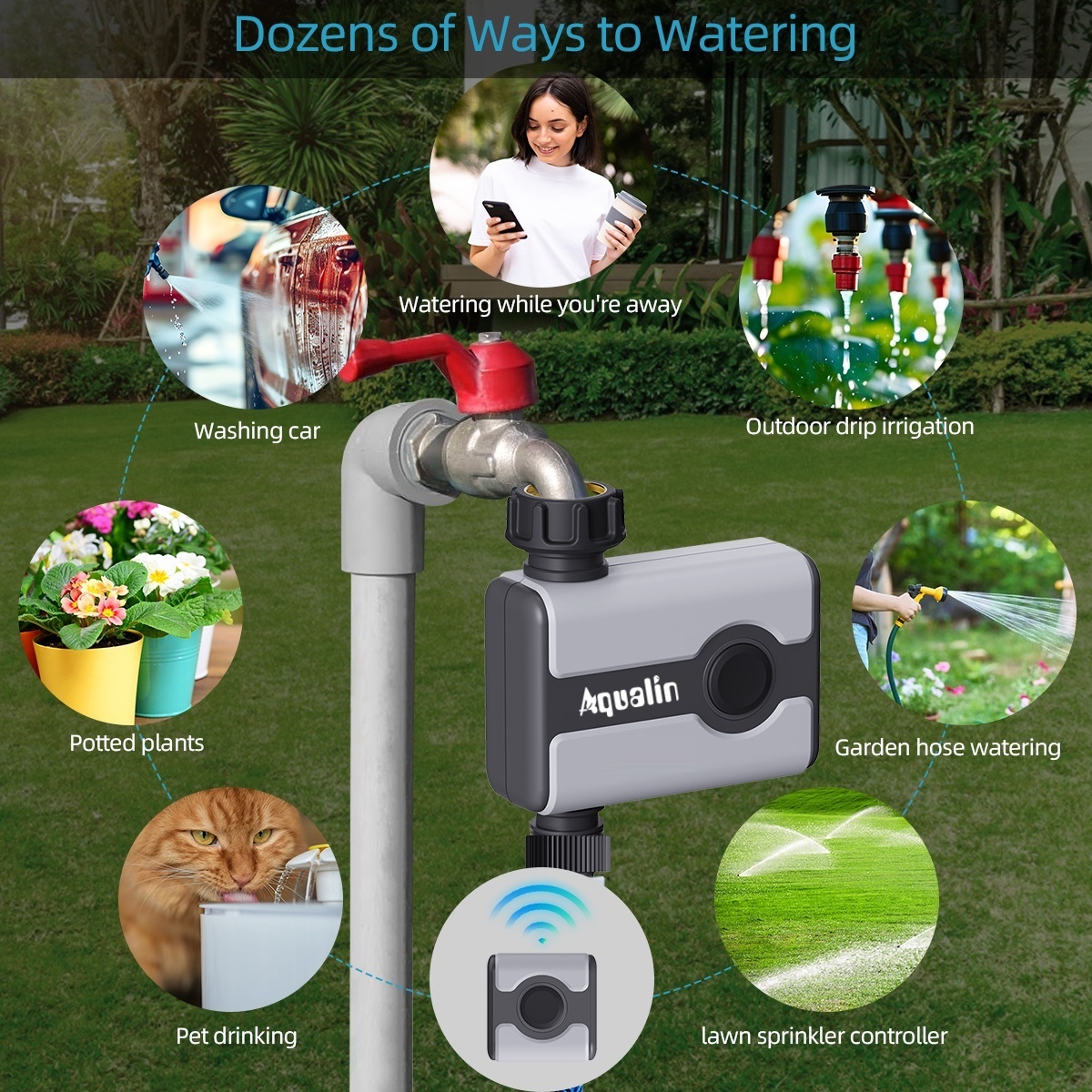 Aqualin WiFi Water Timer Tuya  - Smart Garden Irrigation System avaliação e preço