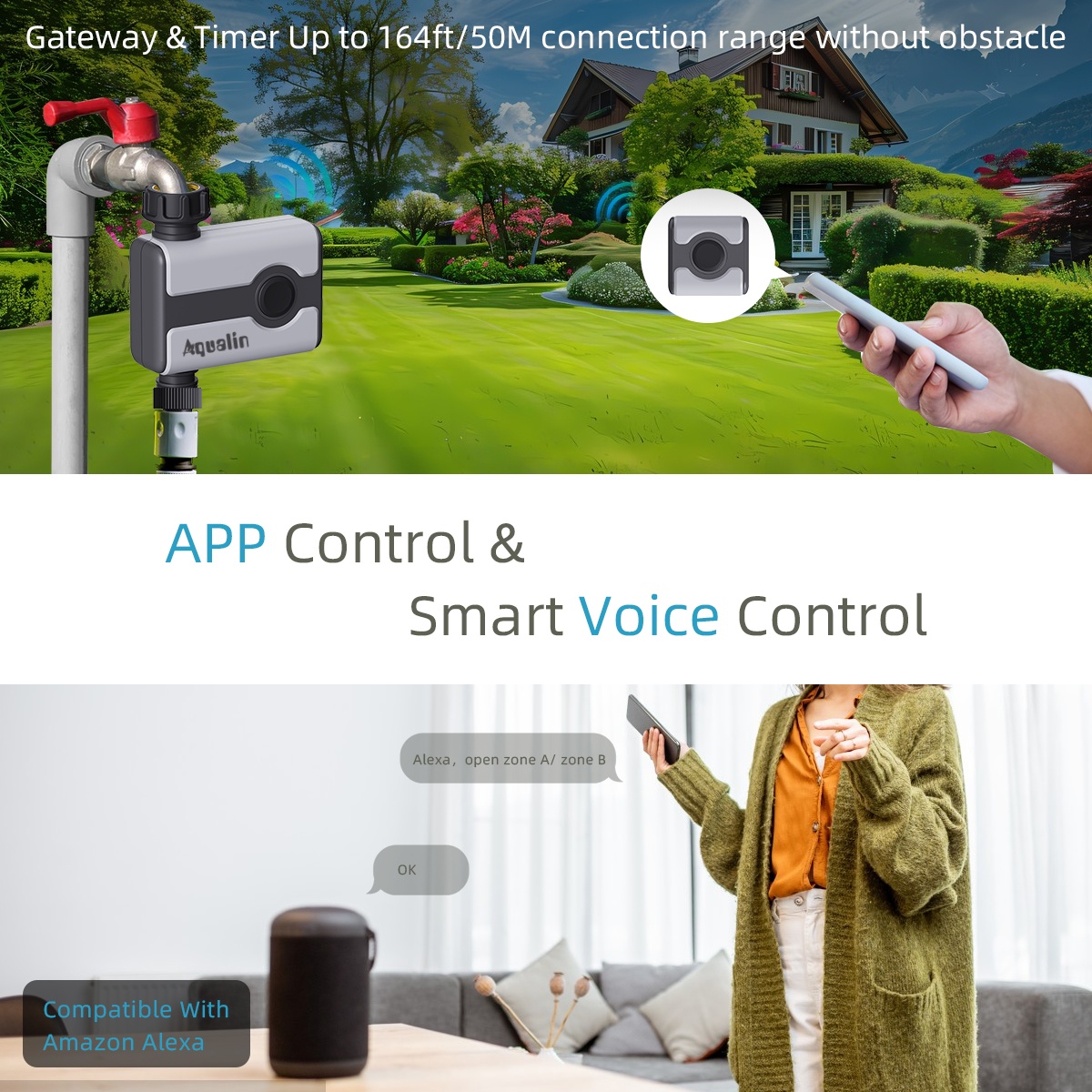 Aqualin WiFi Water Timer Tuya  - Smart Garden Irrigation System avaliação e preço