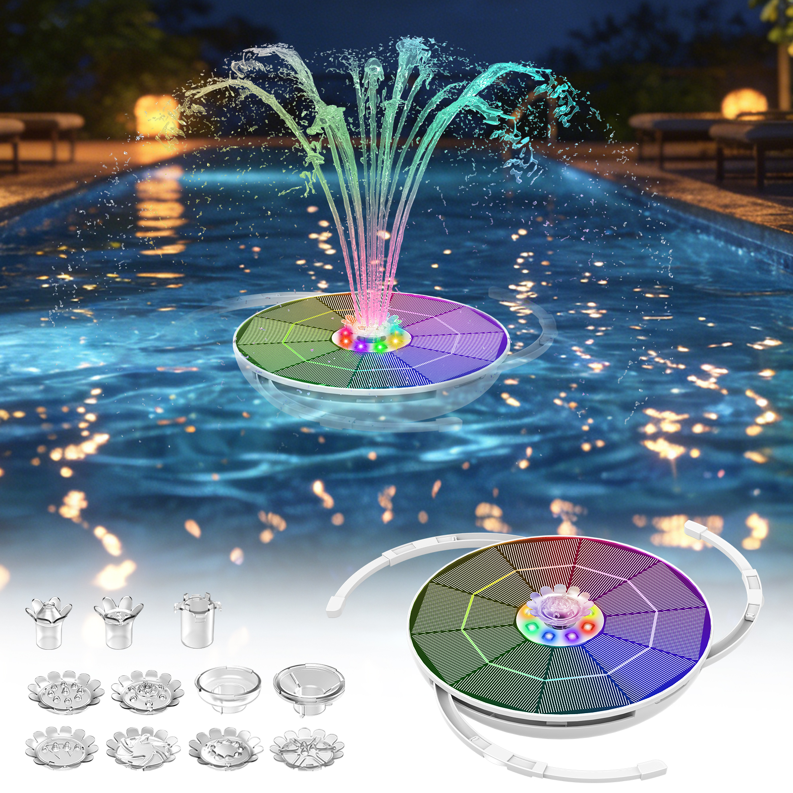 6.5W Solar Fountain Built in 3 - Smart Garden Lamp avaliação e preço
