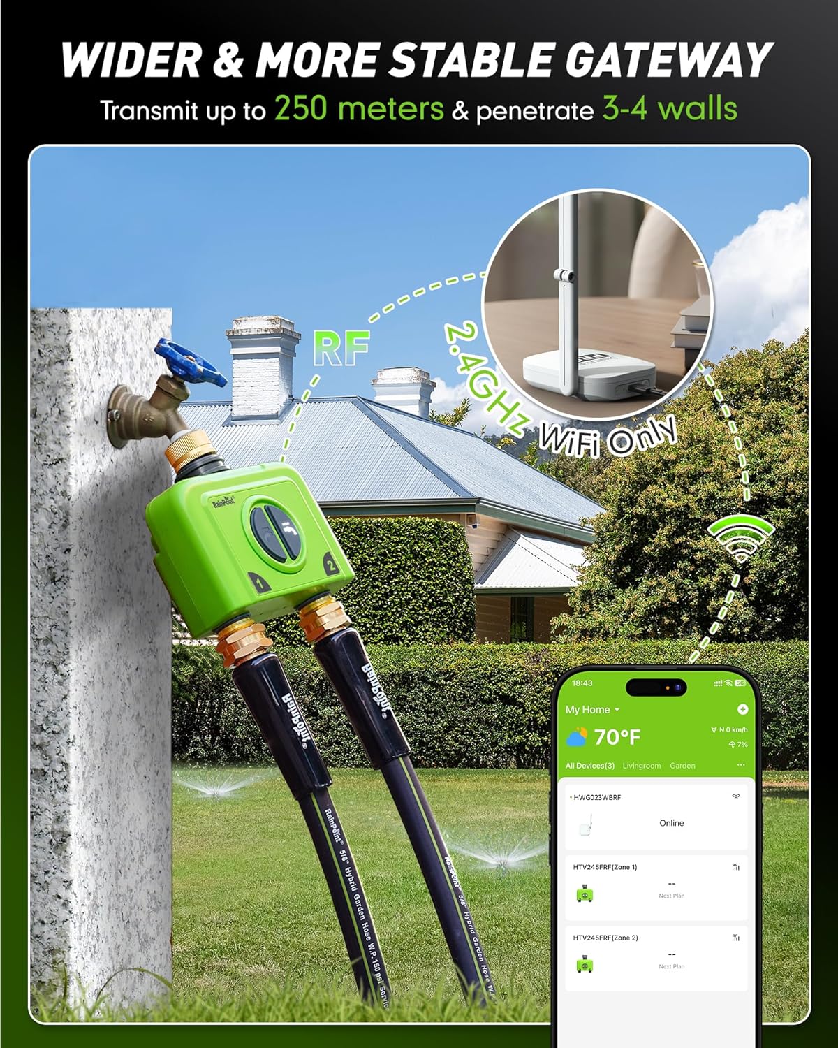 2 Zone WiFi Water Timer for Ga - Smart Garden Irrigation System avaliação e preço