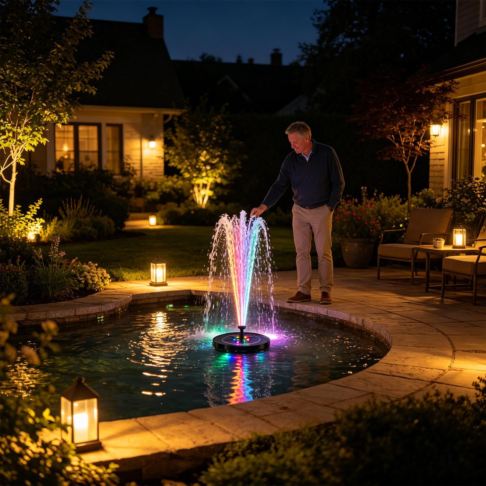 Floating Solar Bird Bath Fount - Smart Garden Lamp avaliação e preço