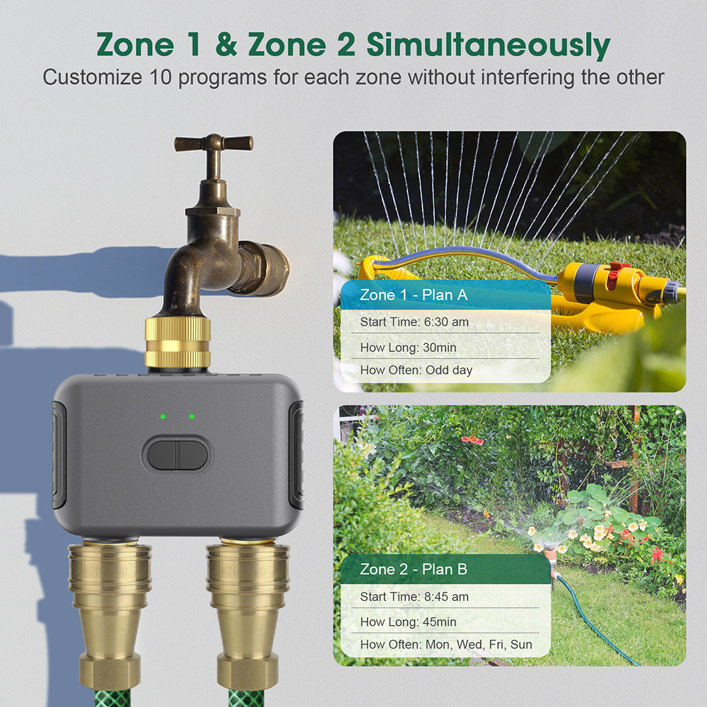 Tuya 2 Zone Watering Timer Gar - Smart Garden Irrigation System avaliação e preço
